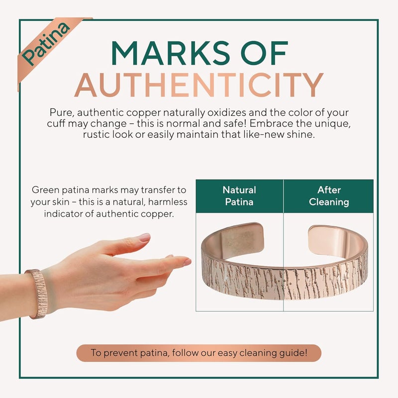 TheraCopper Copper Bracelet for Men & Women — 100% Pure Copper Bracelets — Raw, Solid & Uncoated Authentic Handmade Tibetan Bracelet Cuff Bangles - Image 5